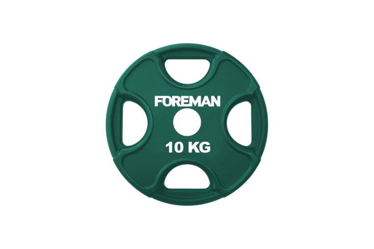 Диск олимпийский обрезиненный Foreman PRR, 10 кг PRR-10KG Зеленый 