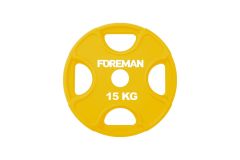 Диск олимпийский обрезиненный Foreman PRR, 15 кг PRR-15KG Желтый