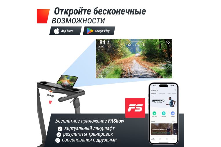 Беговая дорожка UnixFit Hi-tech F3 PLUS Space Grey TDHTF3PG фото 10