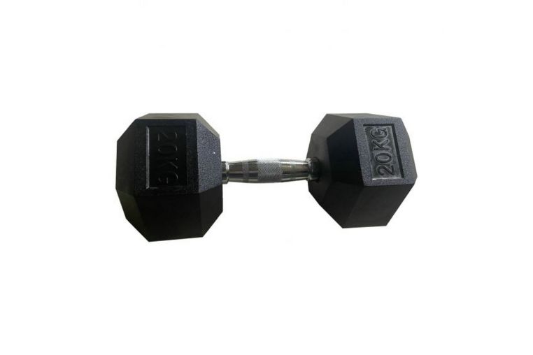 Обрезиненная гексагональная гантель 20кг Inex Hex Dumbbell TF-D2017-20 черный 