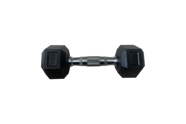 Обрезиненная гексагональная гантель 2,5кг Inex Hex Dumbbell TF-D2017-2.5 черный 