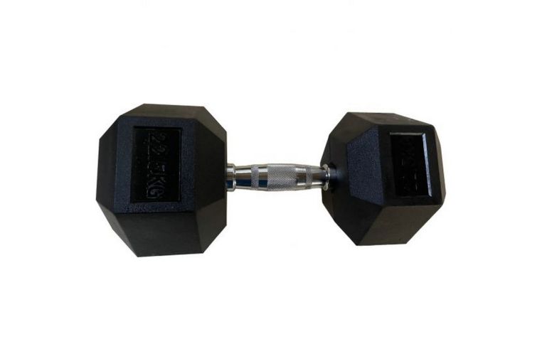 Обрезиненная гексагональная гантель 22,5кг Inex Hex Dumbbell TF-D2017-22.5 черный 
