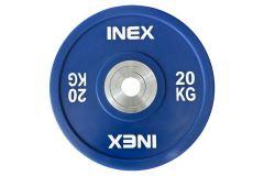 Олимпийский диск в уретане 20кг Inex PU Bumper Plate TF-P2100-20 синий\белый