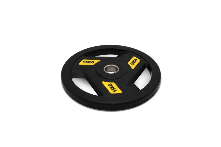 Диск обрезиненный c хватом 15кг, 51 мм UnixFit PRO DG15RUBPYL фото 2