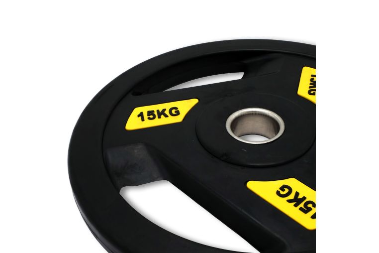 Диск обрезиненный c хватом 15кг, 51 мм UnixFit PRO DG15RUBPYL фото 3