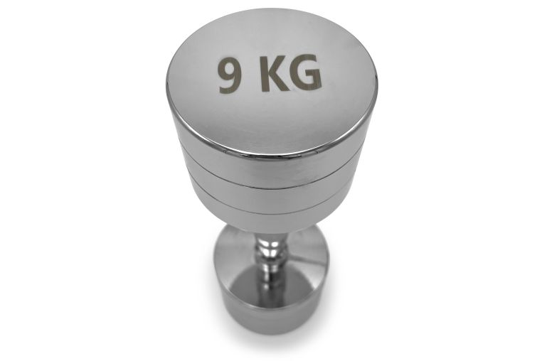 Гантель круглая хромированная 9кг UnixFit PRO DBRND9PCE фото 1