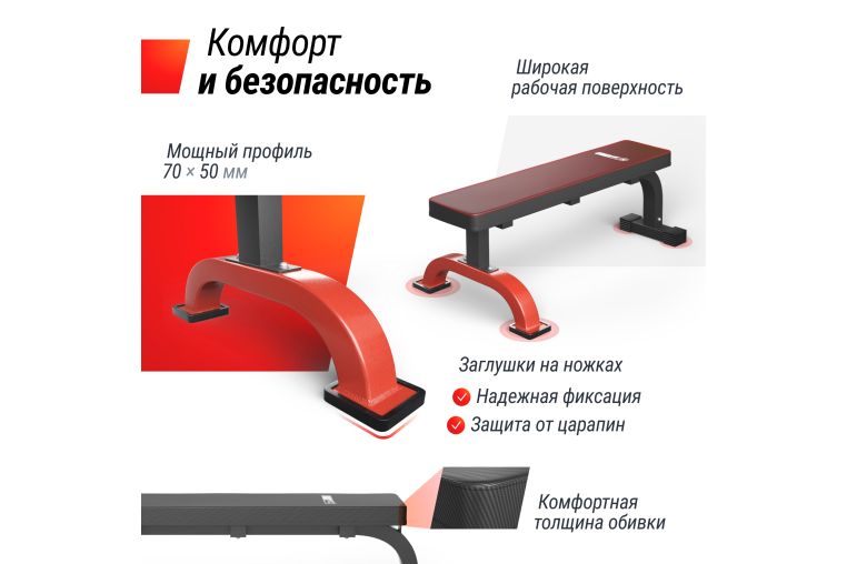 Скамья силовая горизонтальная UnixFit BENCH 120 BSBNH120 фото 4
