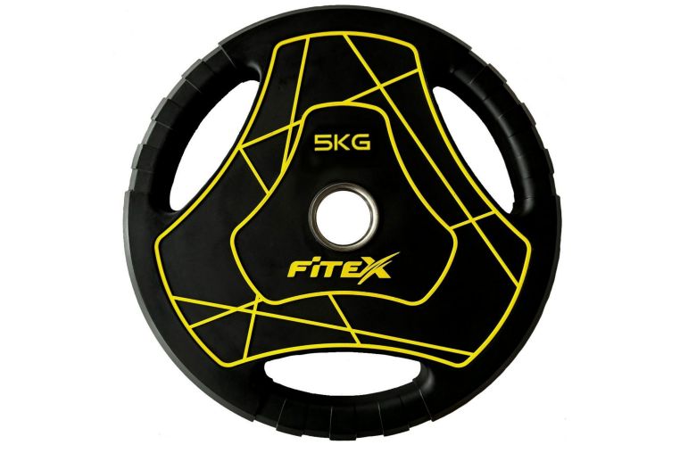 Диск Олимпийский 5кг полиуретановый с ручками Fitex LP-5 
