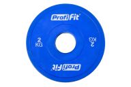 Диск обрезиненный цветной d51мм, 2кг Profi-Fit