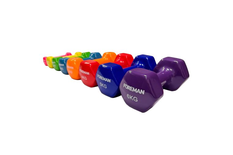 Виниловые гантели для аэробики FOREMAN IVD-KG 2 кг, пара, голубой 