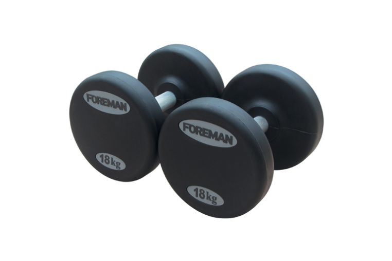 Обрезиненные фиксированные гантели FOREMAN FM/ARD 42 кг, черный, наклейка 
