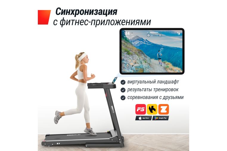 Беговая дорожка UnixFitt Hi-tech S1 Black фото 16