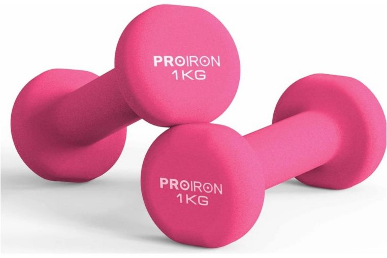 Гантели неопреновые 2шт по 1кг PROIRON Г2010РНЕО розовый 