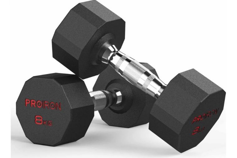Гантели обрезиненные 2шт по 8кг PROIRON Г2080ОБР 
