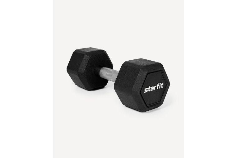 Гантель гексагональная 10кг, обрезиненная Star Fit DB-301PRO черный фото 1