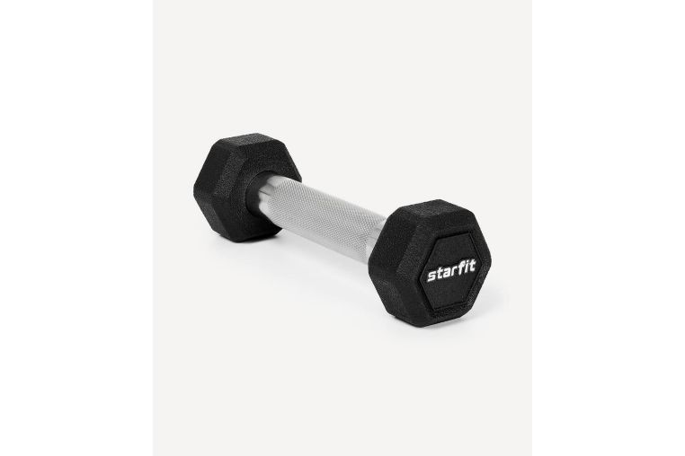 Гантель гексагональная 1кг, обрезиненная Star Fit DB-301PRO черный фото 2