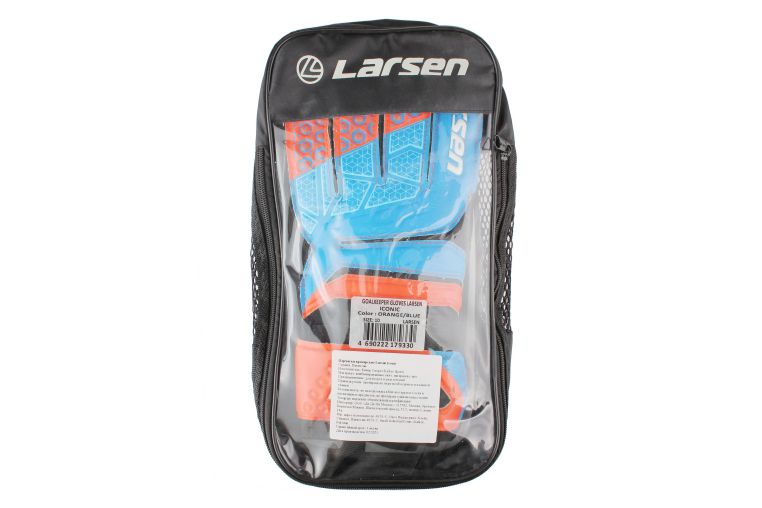 Перчатки вратарские Larsen Iconic оранжевый\голубой фото 5