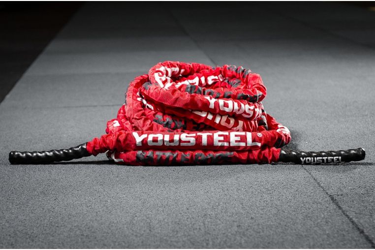 Канат тренировочный YouSteel нейлон, в чехле, D38мм, длина 15 м, красный 