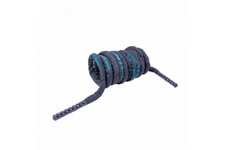 Канат тренировочный в рукаве Live Pro Covered Battle Rope LP8172-S1 3,8 см х 9 м, черный\синий 