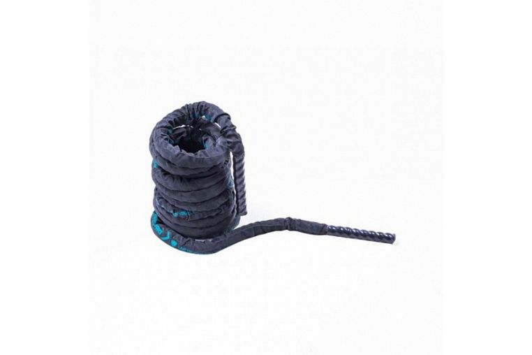 Канат тренировочный в рукаве Live Pro Covered Battle Rope LP8172-S1 3,8 см х 9 м, черный\синий фото 4