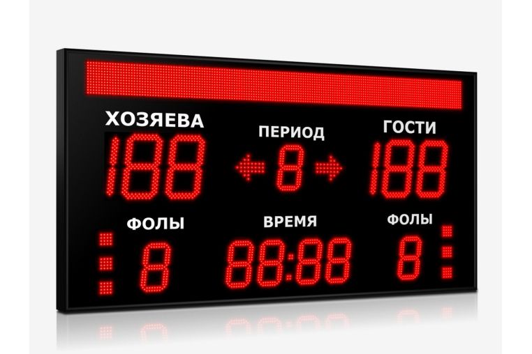 Табло для баскетбола Импульс 724-D24x6-D18x7-S12x160xP10-S6-A2 