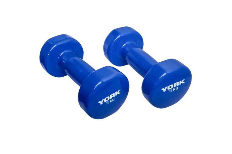 Гантель виниловая 3.0кг York DB200 синяя 