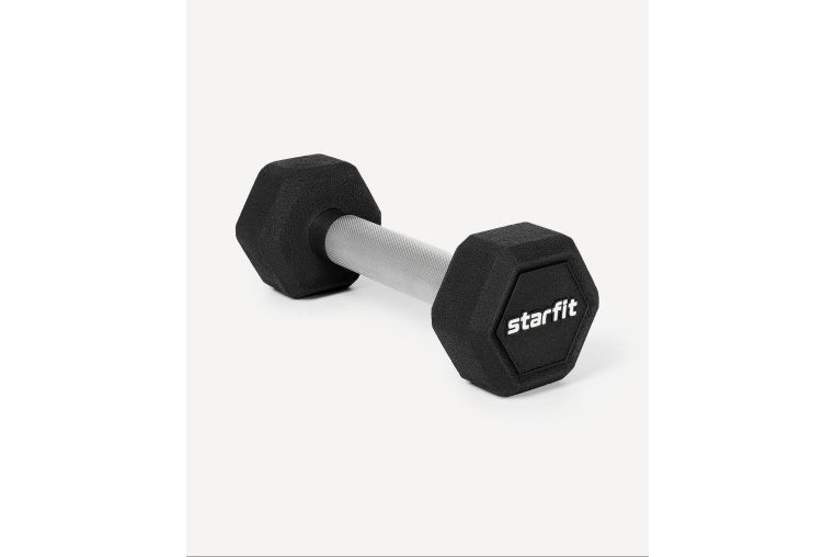 Гантель гексагональная 2кг, обрезиненная Star Fit DB-301PRO черный фото 2