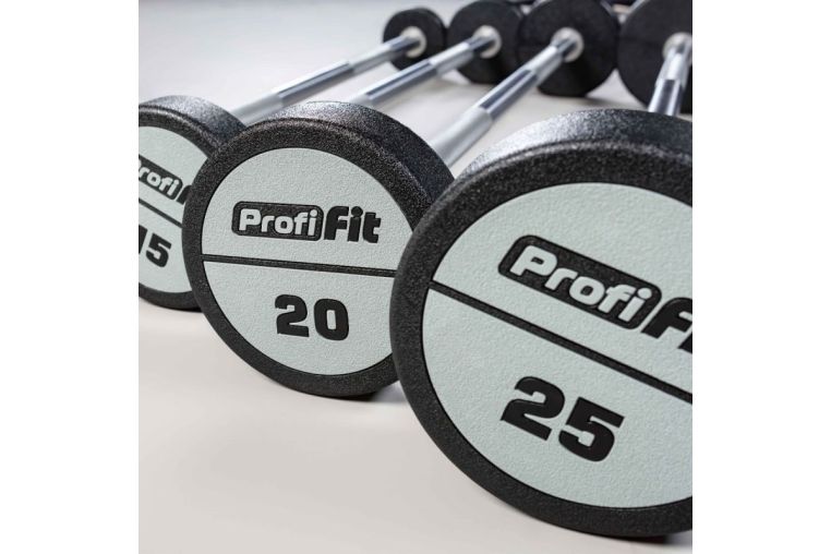 Набор прямых полиуретановых штанг LEVEL 10-30кг (шаг 5 кг, 5 шт) Profi-Fit фото 1