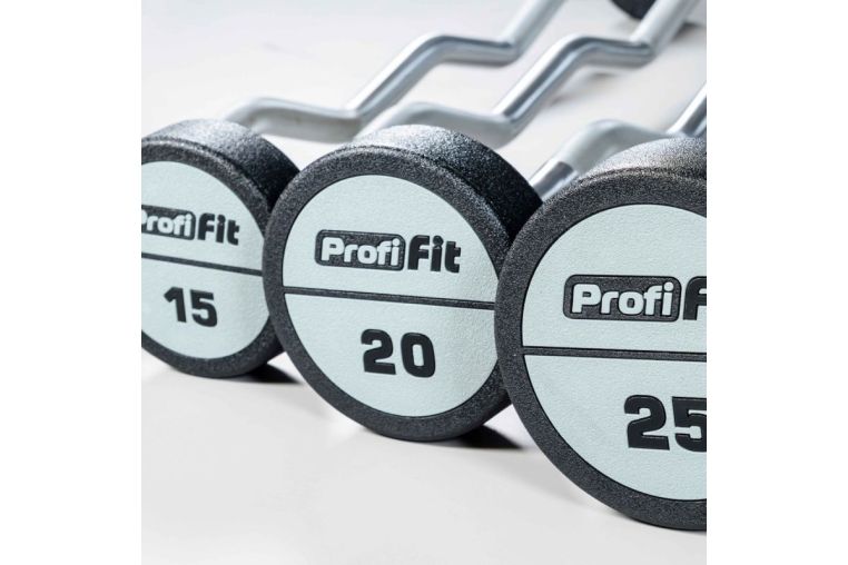 Набор изогнутых полиуретановых штанг LEVEL 10-30кг (шаг 5 кг, 5 шт) Profi-Fit фото 9