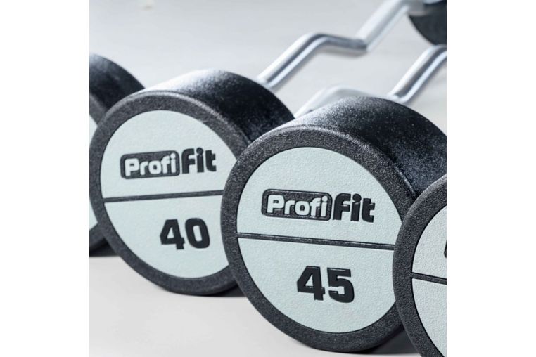 Набор изогнутых полиуретановых штанг LEVEL 35-55кг (шаг 5 кг, 5 шт) Profi-Fit фото 10