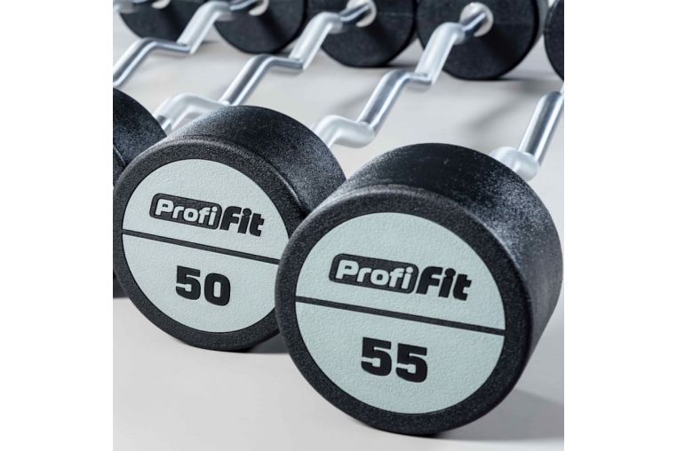 Набор изогнутых полиуретановых штанг LEVEL 35-55кг (шаг 5 кг, 5 шт) Profi-Fit фото 11