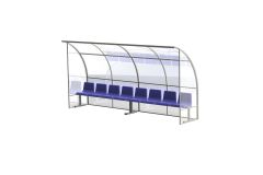 Скамейка для запасных игроков на 8 мест, открытые боковины Ellada М480Ф