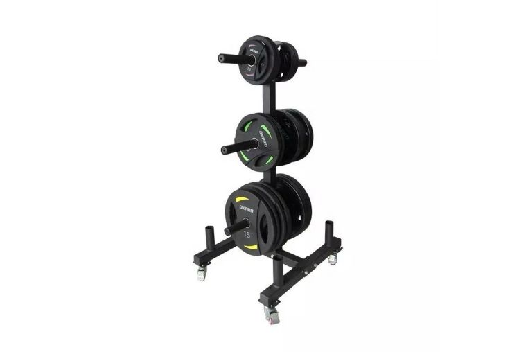 Стойка для олимпийских дисков и грифов мобильная OKPRO OK0036C 