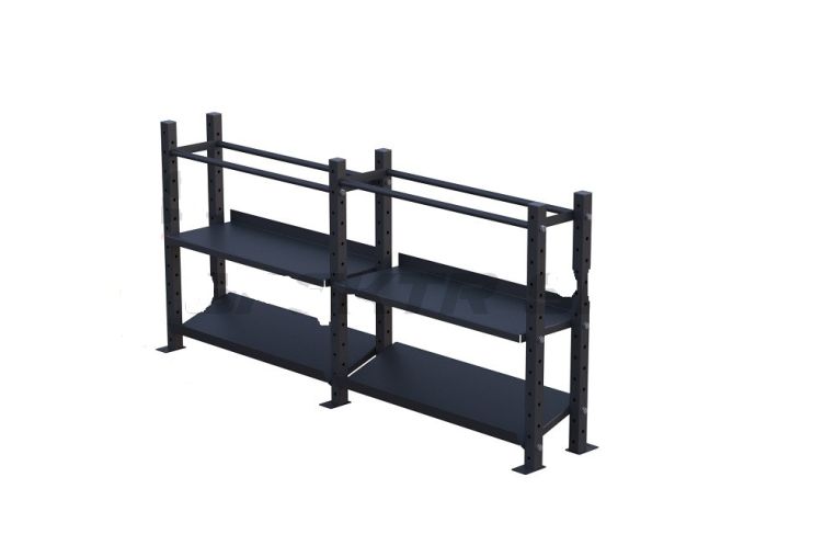 Модульный стеллаж Spektr Sport для гантелей, гирь и медболов 258х43х120 (2 секции) 