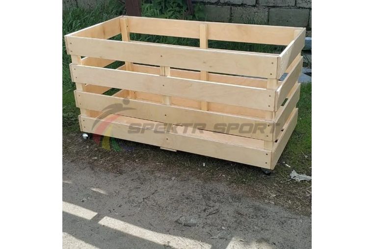 Контейнер для спортинвентаря деревянный передвижной Spektr Sport фото 1