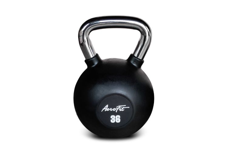 Гиря обрезиненная с хромированной рукояткой 6кг Aerofit AFBK6 черный фото 1