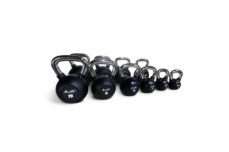 Гиря обрезиненная с хромированной рукояткой 6кг Aerofit AFBK6 черный фото 3