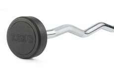 Штанга неразборная обрезиненная 7,5 кг. Изогнутый гриф. VictoryFit VF-DX5075