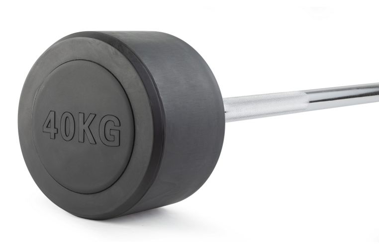 Штанга неразборная обрезиненная 40 кг. Прямой гриф. VictoryFit VF-DX4400 