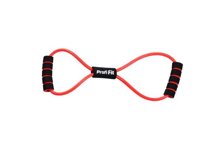 Эспандер трубчатый восьмерка, красный, сопротивление среднее 5 кг PROFI-FIT РАСПРОДАЖА 