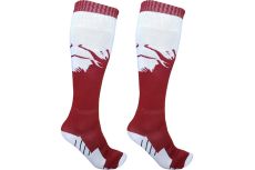 Гетры футбольные Sportex для экипировки спортивных команд C33714 бордово-белые